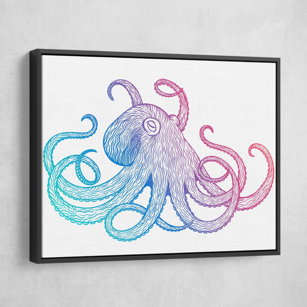 watercolor octopus canvas painting wall art
