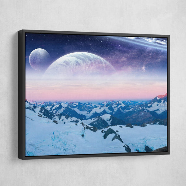 Planets wall art black frame