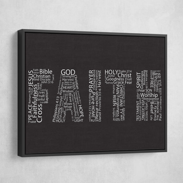 faith canvas wall art black frame
