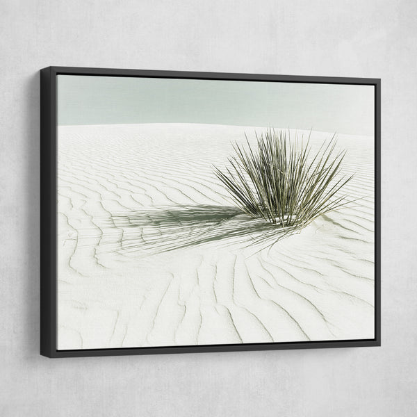 White Sands Vintage Dune Canvas Print black framed wall art