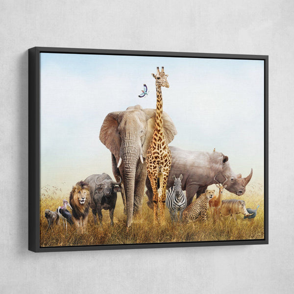 Animal Herd in the Safari wall art