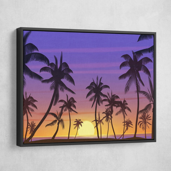 silhouette sunset wall art