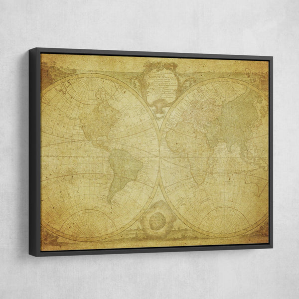 framed Antique World Map wall art