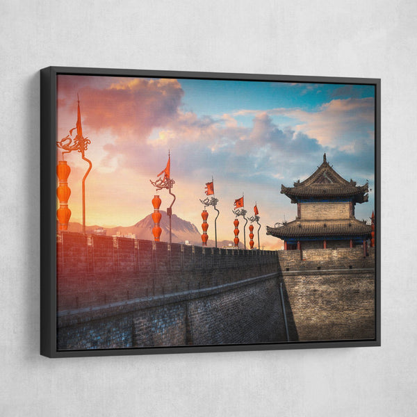 Xian City Wall wall art black frame