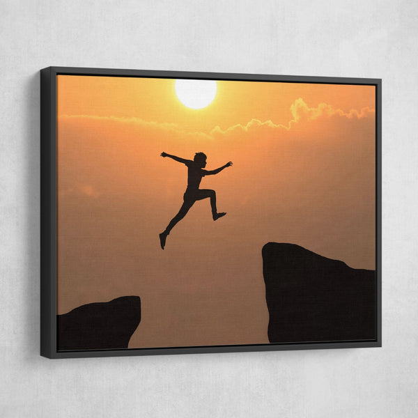 Cliff Jumping motivational wall art 