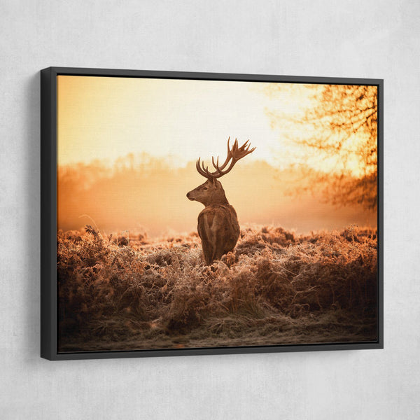 Deer wall art black frame