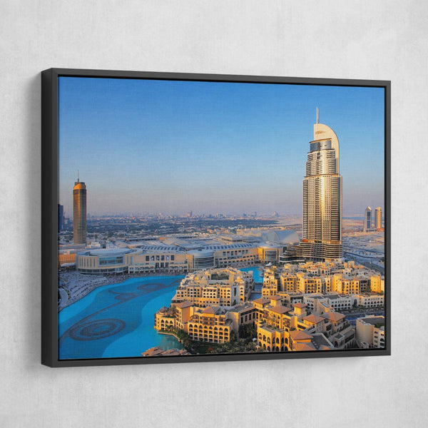 Downtown Dubai wall art black frame