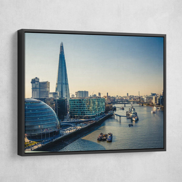 Thames and London City wall art black frame