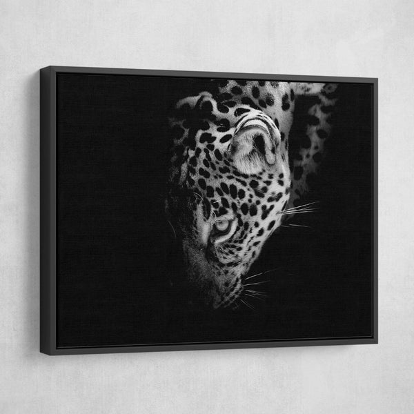 Jaguar Portrait wall art black floating frame