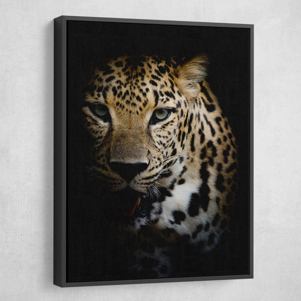Leopard Portrait wall art black frame