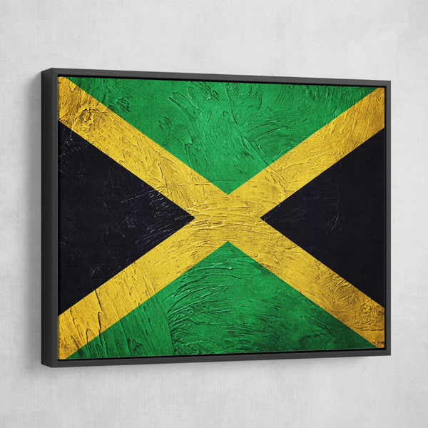 Jamaican Flag painting wall art black frame