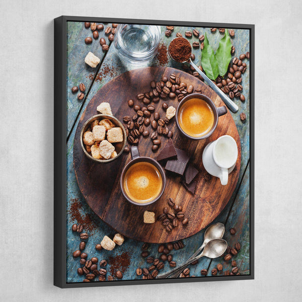 Composition of Coffee wall art black floating frame