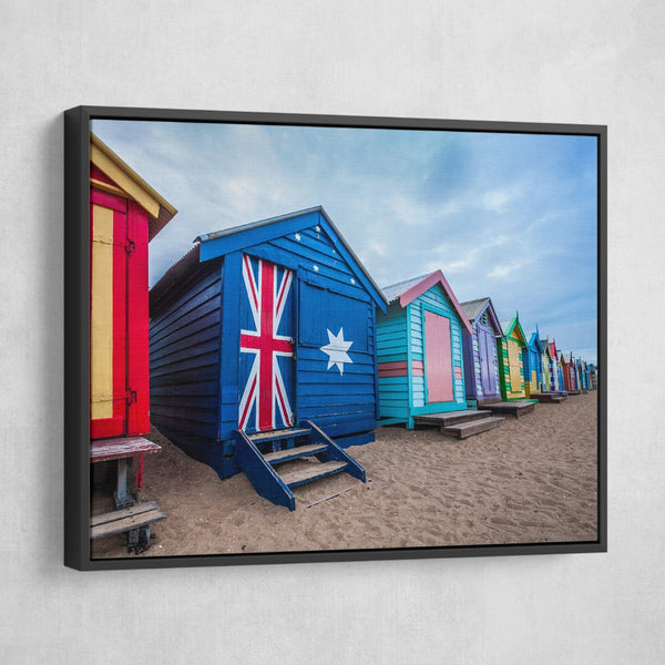 Australia Flag House wall art black frame