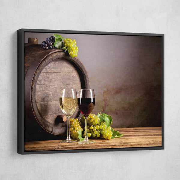 Wine in Still Life wall art floating frame