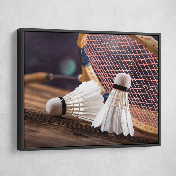 badminton wall art black frame