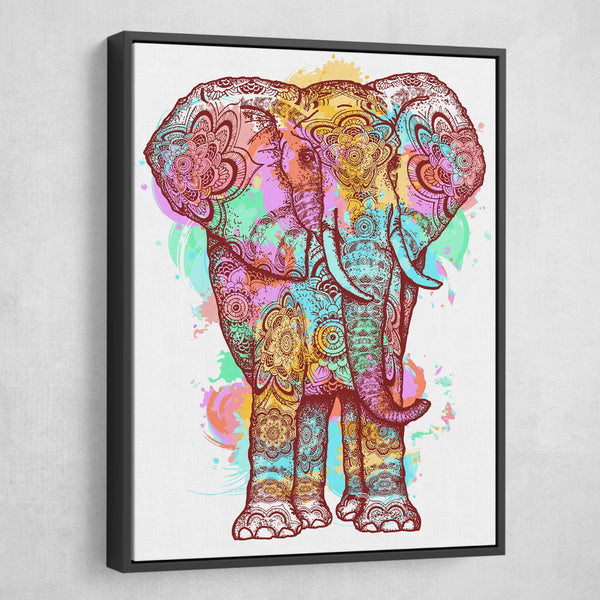 elephant mandala watercolor wall art
