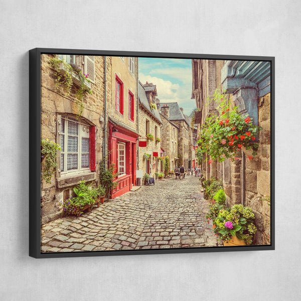 Old Town in Europe wall art black frame