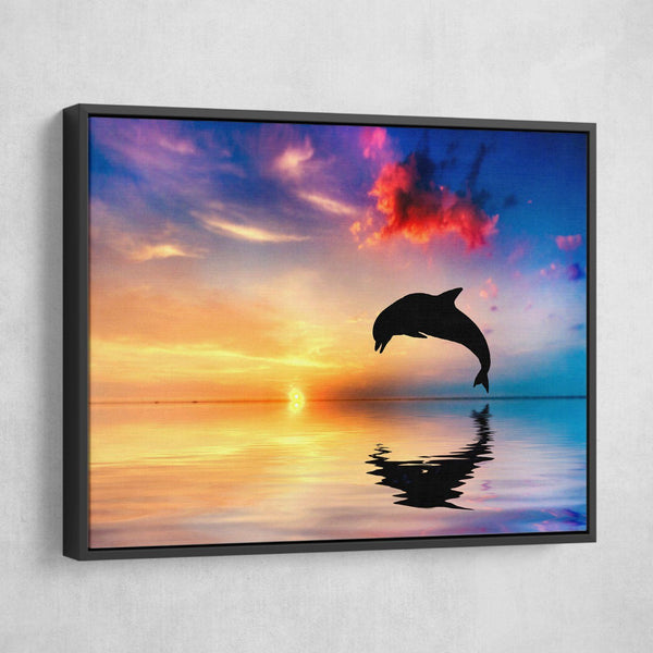 Dolphin silhouette wall art