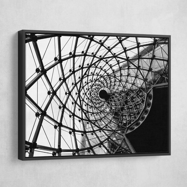 abstract structure wall art black frame