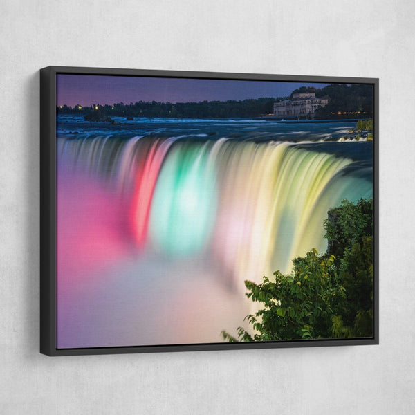 Dusk at Niagara Falls wall art black frame