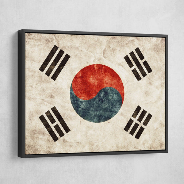 Korean Flag wall art black frame