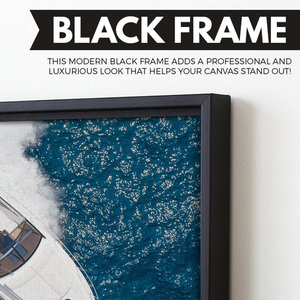 Motor Yacht wall art black frame
