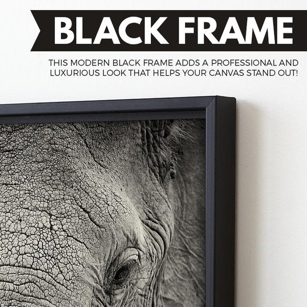African Elephant wall art black frame