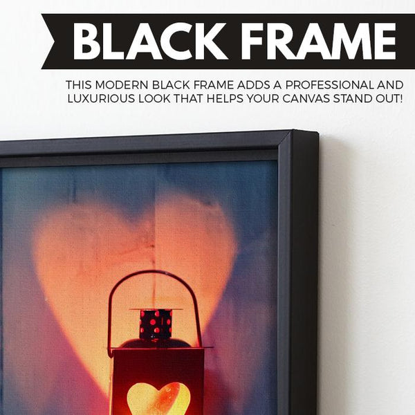 heart lamp art black floating frame
