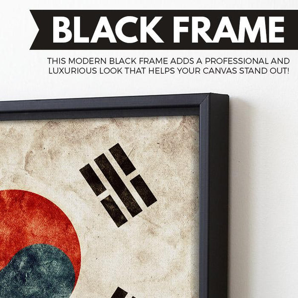 Korean Flag wall art black floating frame