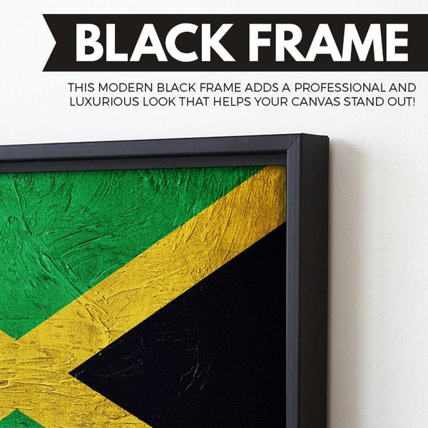 Jamaican Flag painting art black floating frame