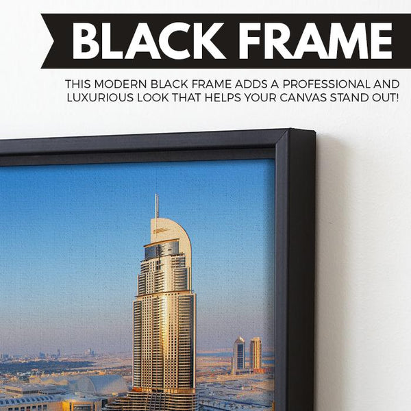 Downtown Dubai wall art black floating frame