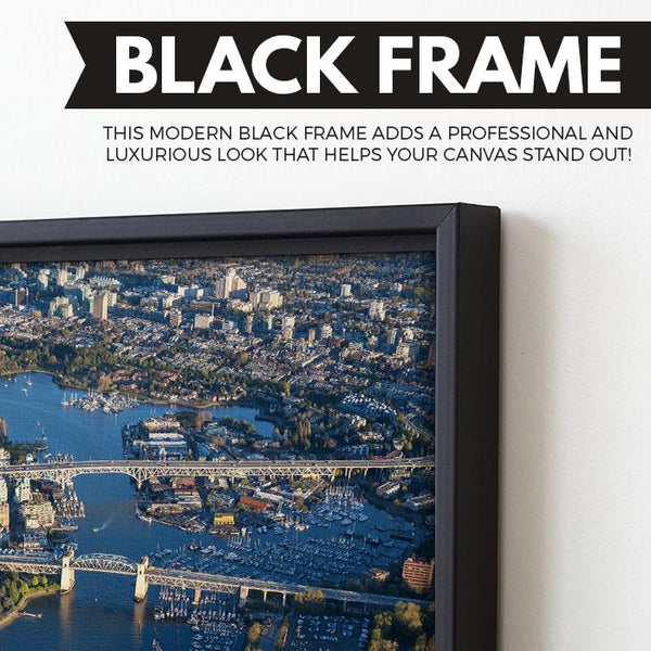 Canada Downtown View wall art black floating frame