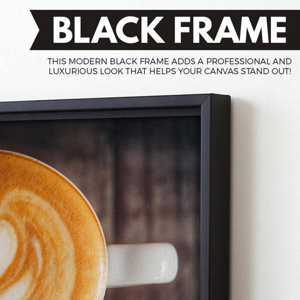 Cup of Brewed Love wall art black frame