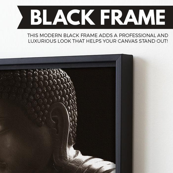 buddha wall art black floating frame