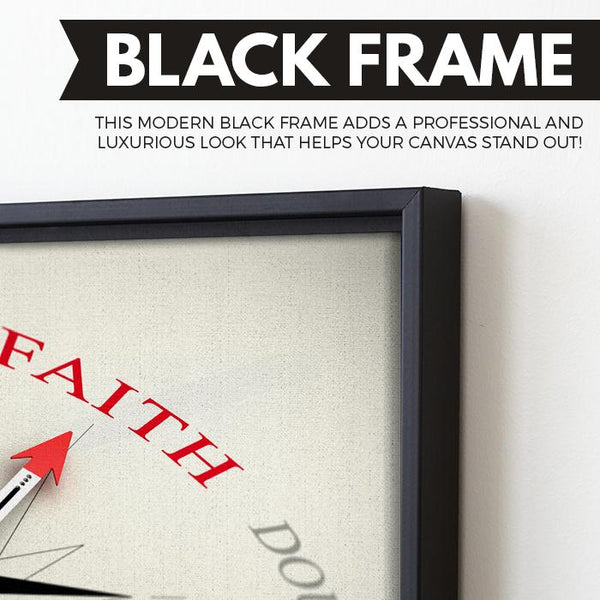 Point on Faith wall art black floating frame