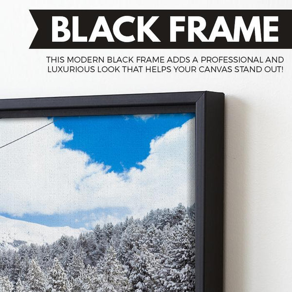 Cable Car wall art black floating frame