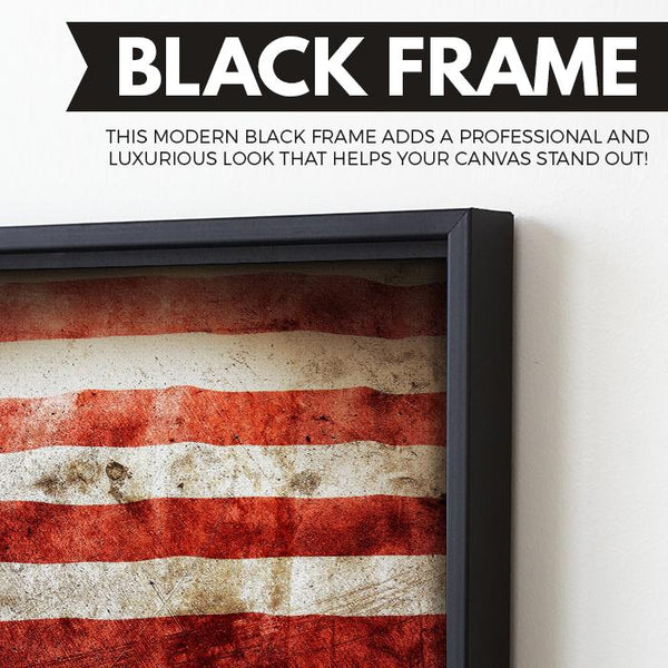 american flag wall art black floating frame