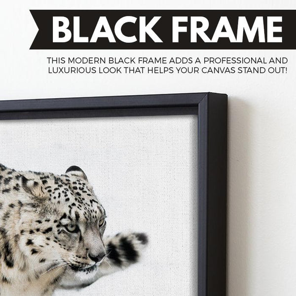 Leopard wall art black frame