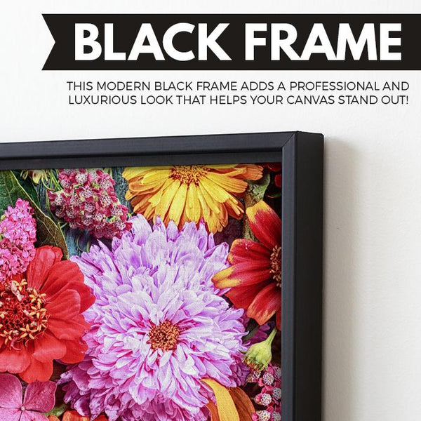 Flowers wall art black frame