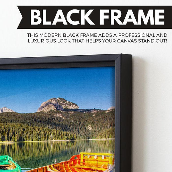 Black Lake in Europe wall art black frame