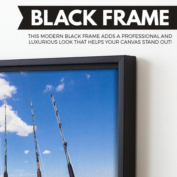 Deep Sea Fishing wall art black floating frame