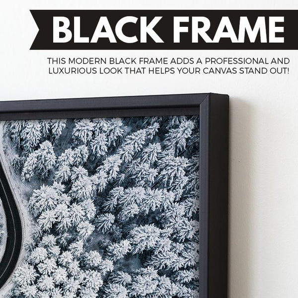 Snow Forest wall art black floating frame