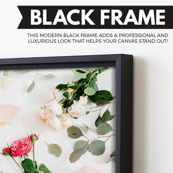 Floral wall art black frame
