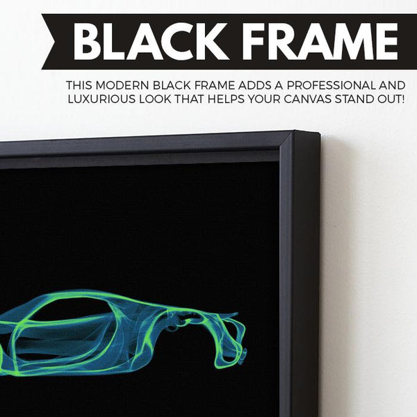 Porsche 918 wall art black frame