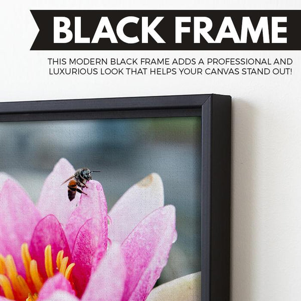 Lotus And A Bee art black frame