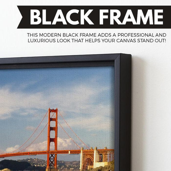 Golden Gate Bridge wall art black floating frame