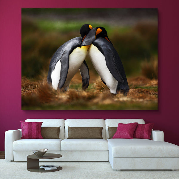 Penguin Couple Cuddles wall art