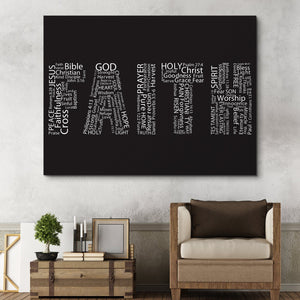 Faith word cloud wall art