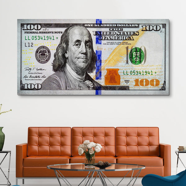 Big Benjamin 100 Dollar Bill wall art