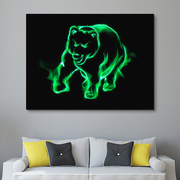 Money Green Flaming Bear wall art